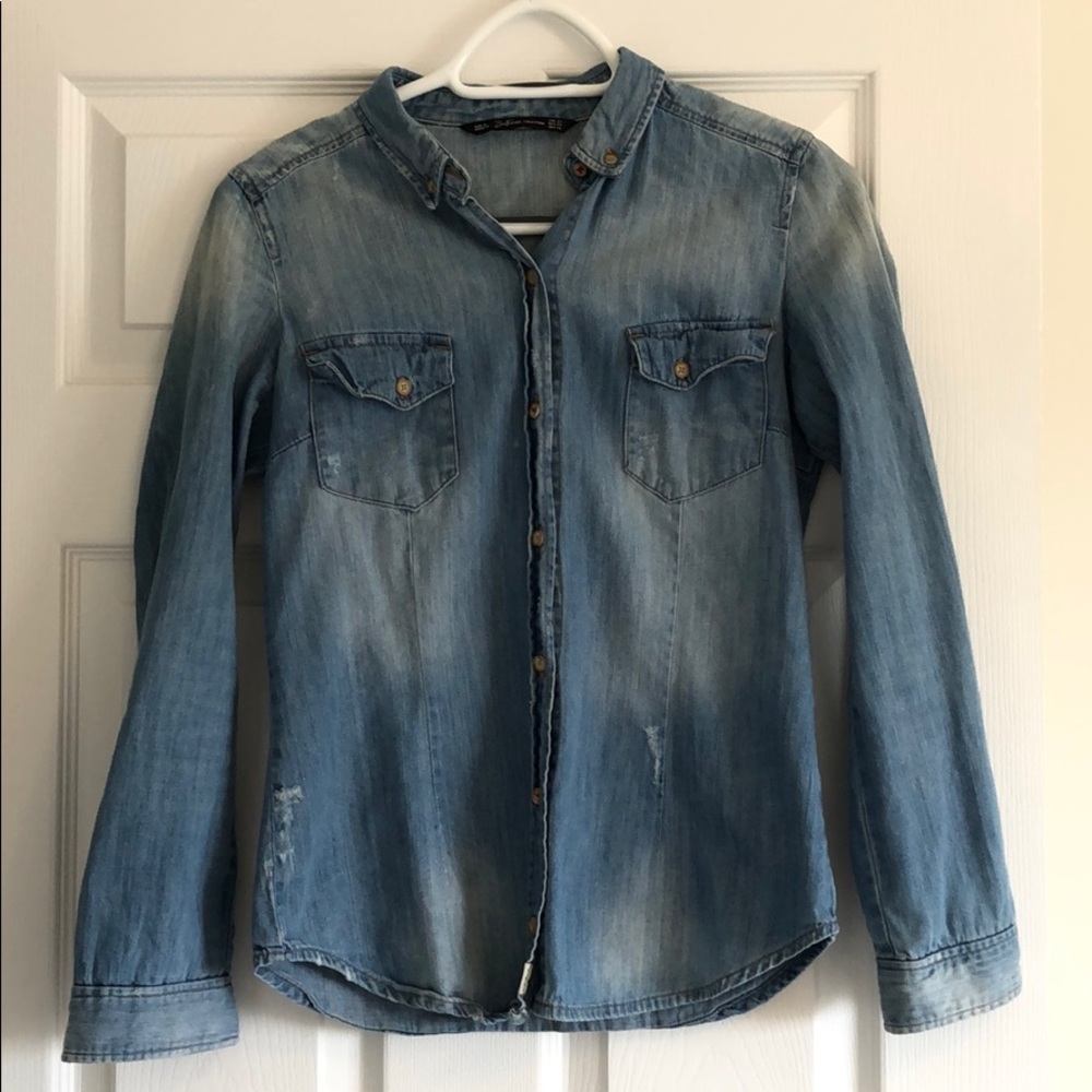 Zara Denim Button-up